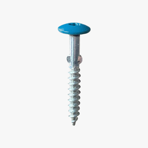 Wing Shank Woodscrews with blue painted screw head